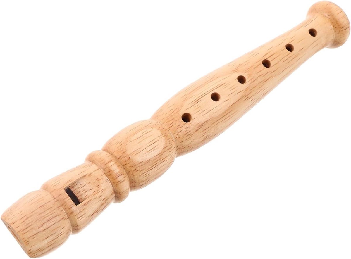 Kinderblokfluit - Houten fluit - Muziek Leren - Zes Gaten - 20 cm - Beige