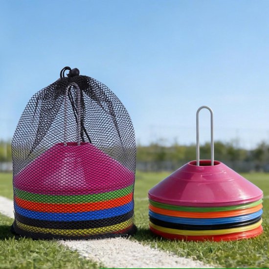 Voetbal Kegels - Trainingspionnen Set - Sport Training - Stapelbaar Ontwerp - 50 Stuks - Veelkleurig — afbeelding 4