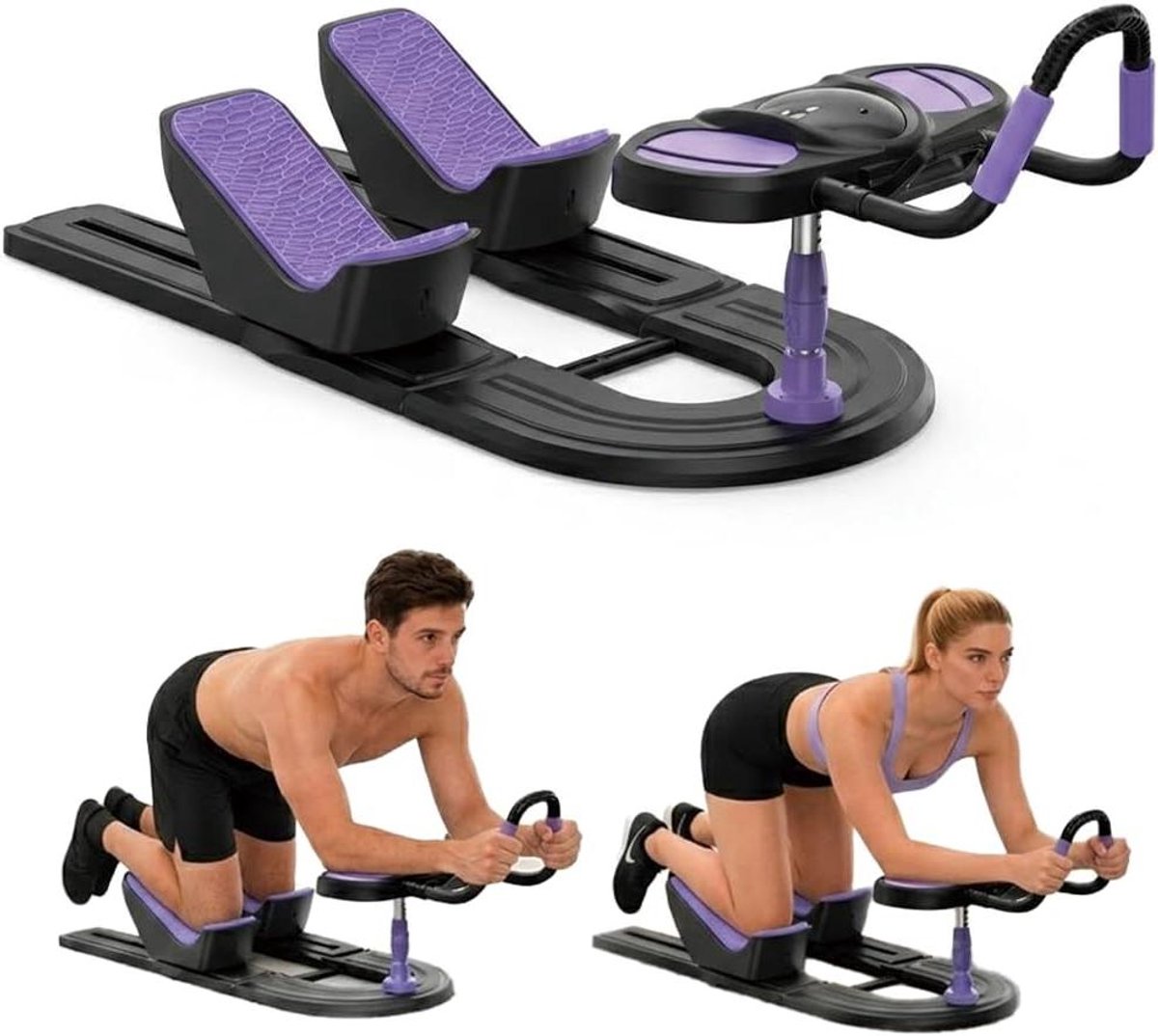 Kruipmachine Buikspierapparaat - Buikspiertrainer Rugtrainer - Core Training - Dynamisch Lombaar Strekken - 100 kg draagvermogen - Zwart