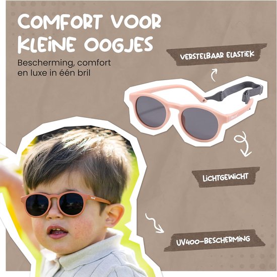 Baby Zonnebril - Kinderzonnebril Dreumes - Bescherming Ogen - Flexibel Bendable - 1-3 Jaar - Round — afbeelding 5