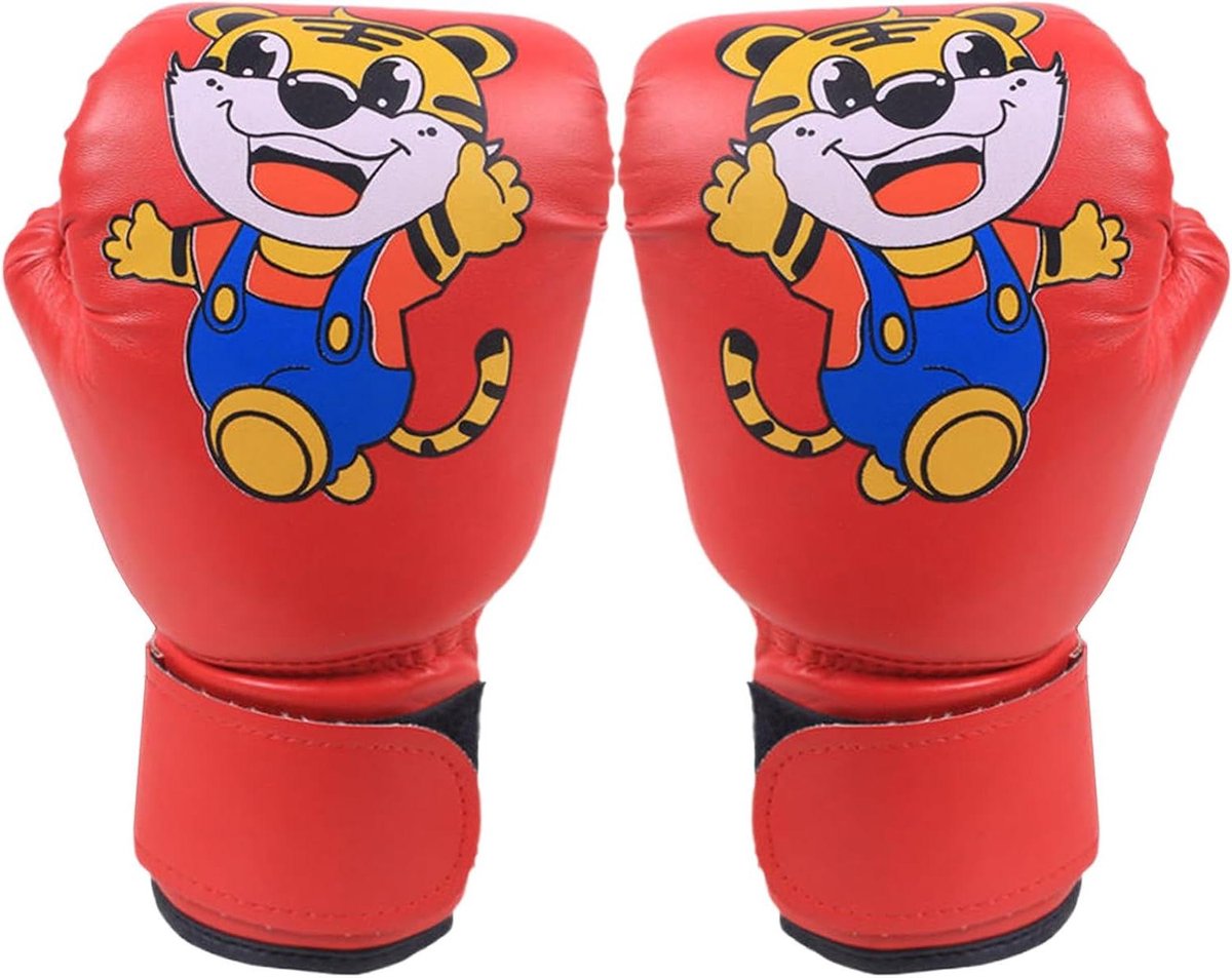 Bokshandschoenen Kinderen - Jeugdhandschoenen Bokszak - Sport Training - Cartoon Patroon - 4 cm dik - Rood