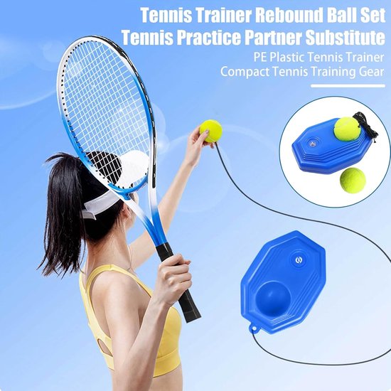 Tennistrainer met bal - Solo tennis trainer - Tennis oefenen - Automatisch rebounder systeem — afbeelding 3