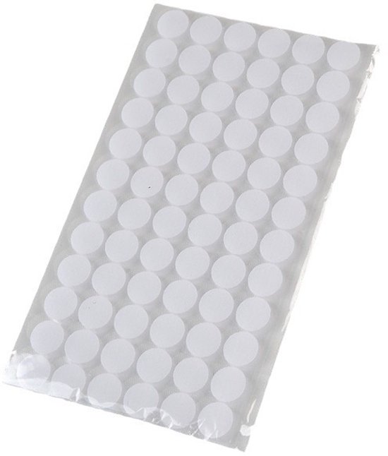 Une feuille de 108 ronds de velcro blancs.