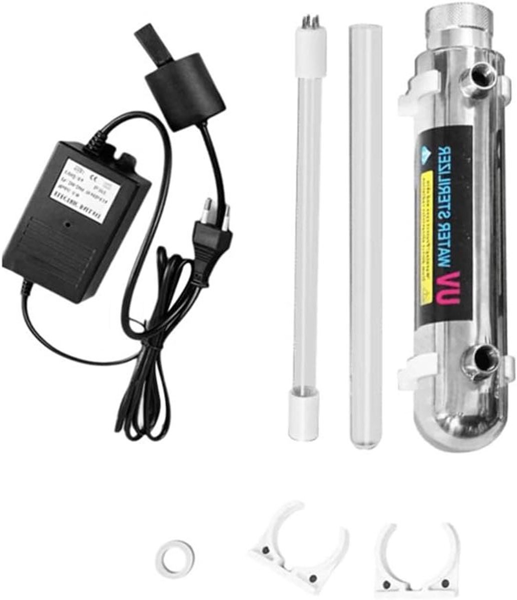 Water Sterilisator - UV Lamp - Water Zuiveren - Roestvrij Staal - 16W - Zilver