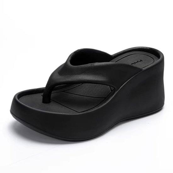 Vrouwen Clip Teen Wedge Slippers – Zomer Chunky Platform Strand Sandalen met Dikke Zool, Hoge Hakken Eva Slippers en Slides – Schoenmaat 37-38, Dames Zomerschoenen, Platform Sandalen, Wedge Slippers