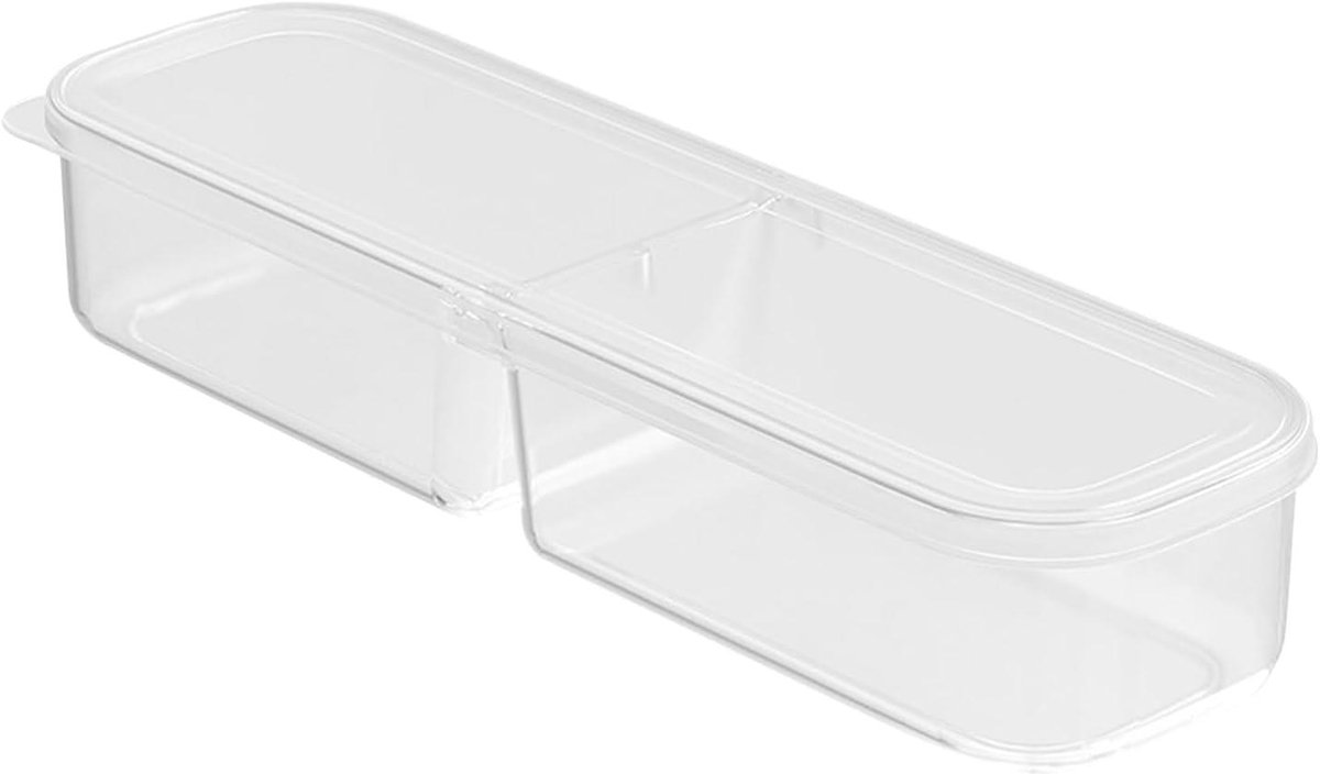 Koelkast Opbergbakken - Voedselcontainers Deksel - Keuken Organiseren - Stapelbaar Vochtwerend - 28x9x6 cm - Transparant