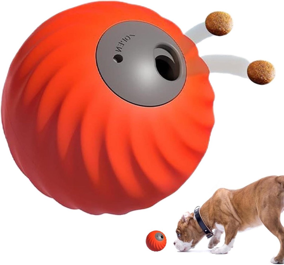 Hondensnoepbal - Interactieve voerbal - Hond trainen - Vertraagde snoepafgifte - 8 x 8 x 8 cm - Multicolor