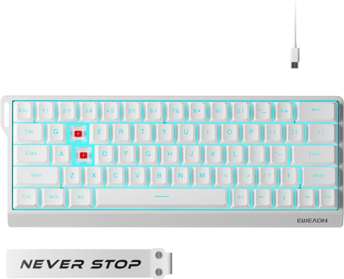 EWEADN DK63 60% Mechanisch - Rood, Draadloos, RGB