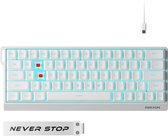 EWEADN DK63 Draadloos & Bedraad Mechanisch Toetsenbord 60% – RGB Gaming Keyboard – Rode Switches – Compact Mini Keyboard – Anti-Ghosting – Wit