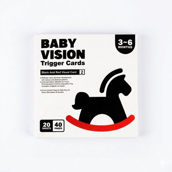 Visuele Stimulatiekaarten Baby 3-6 Maanden - Zwart-Wit Contrast voor Optimale Breinontwikkeling - Waterafstotend, Veilig & Duurzaam - 20 Dubbelzijdige Kaarten (14x14 cm) van Merkloos — afbeelding 4