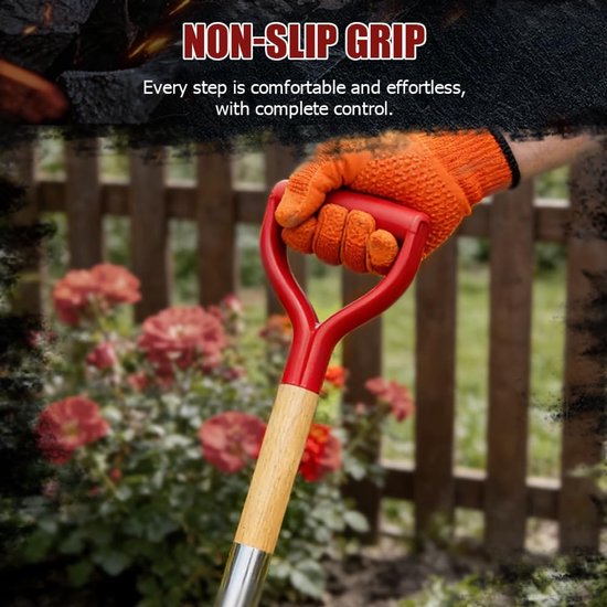 Spade met zaag - Wortelspade tuingereedschap - Tuinonderhoud klussen - 3-in-1 functie - 142 cm lengte - Zwart — afbeelding 3