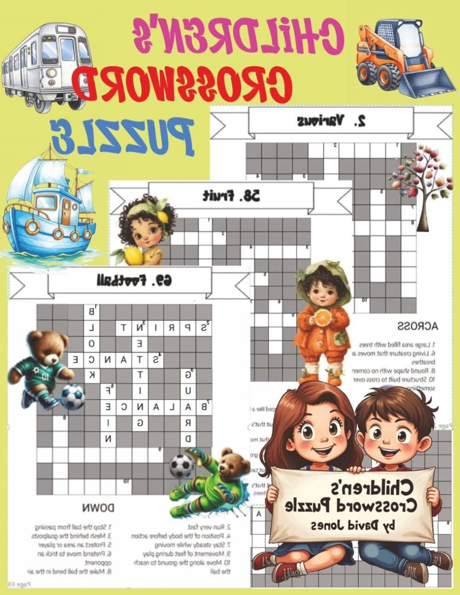 Kinder Kruiswoordpuzzel Boek - Puzzelboek Kinderen - Hersenen Trainen - Educatieve Puzzels - 28 cm - Niet gespecificeerd