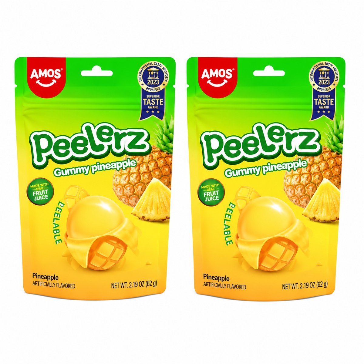 Amos Peelerz Gummy Pineapple 2 Stuks