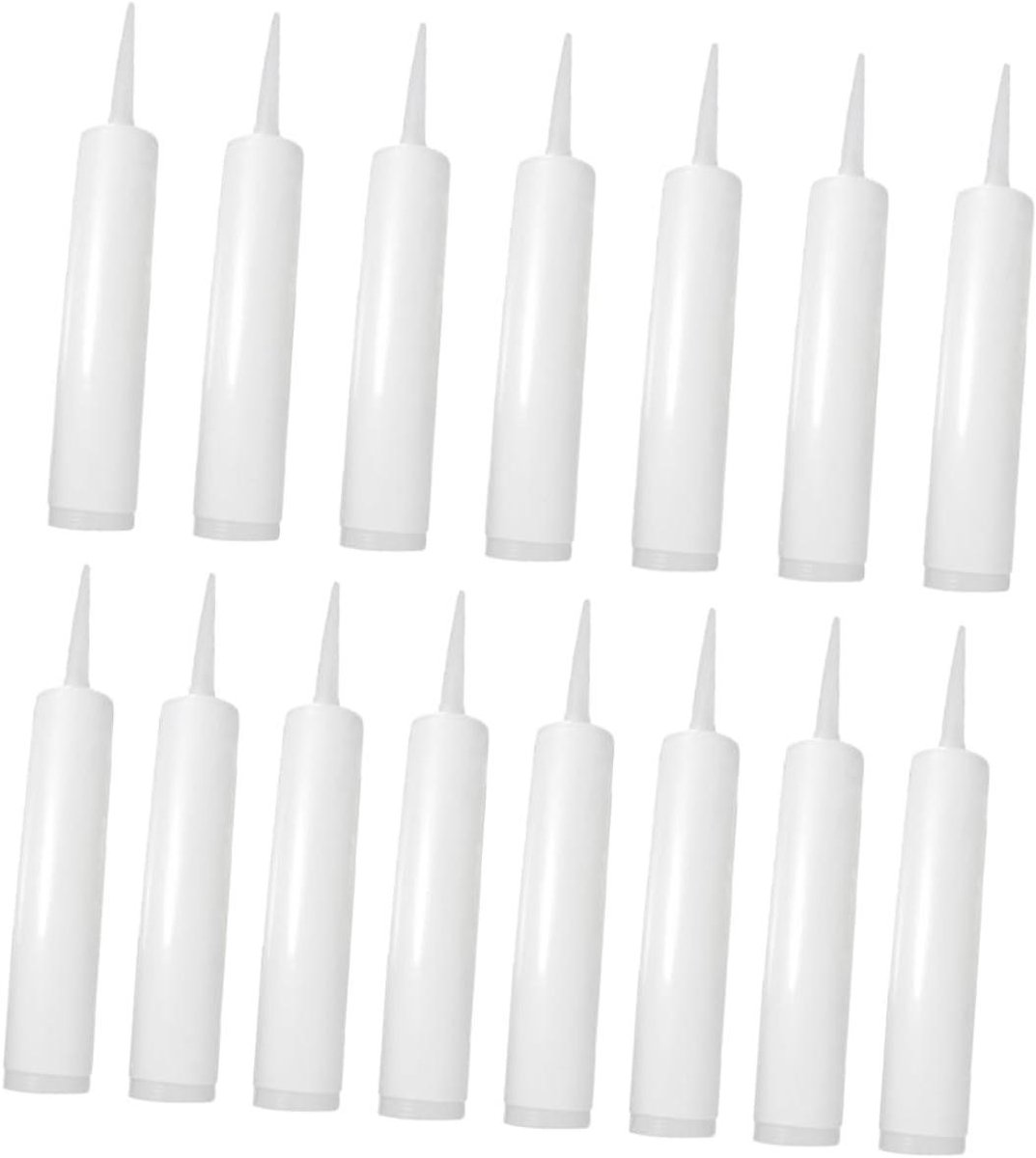 Kit Tubes - Afgedichte Hulzen - Kit Aanbrengen - Herbruikbaar Ontwerp - 15 Stuks - Wit