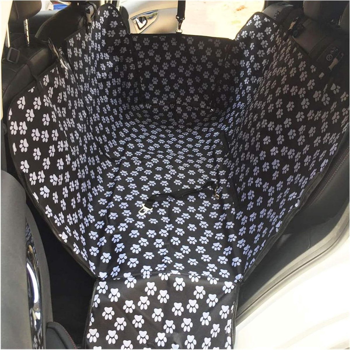 Honden autostoelhoes - Reisbeschermer - Veilig reizen - Waterdicht Oxford stof - 137x147cm - Zwart Oranje