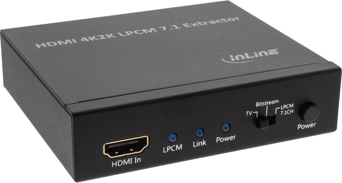 InLine 4K2K HDMI naar 7.1 kanaals audio extractor