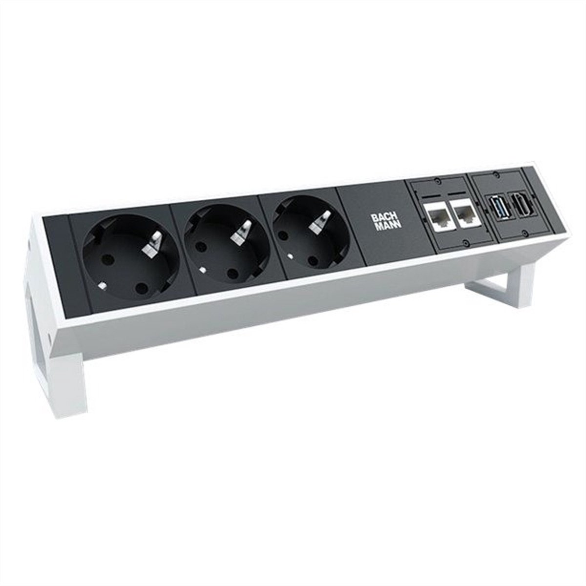 Bachmann 902.302 stekkerdoos 1,5 meter 3-voudig Zwart, Wit