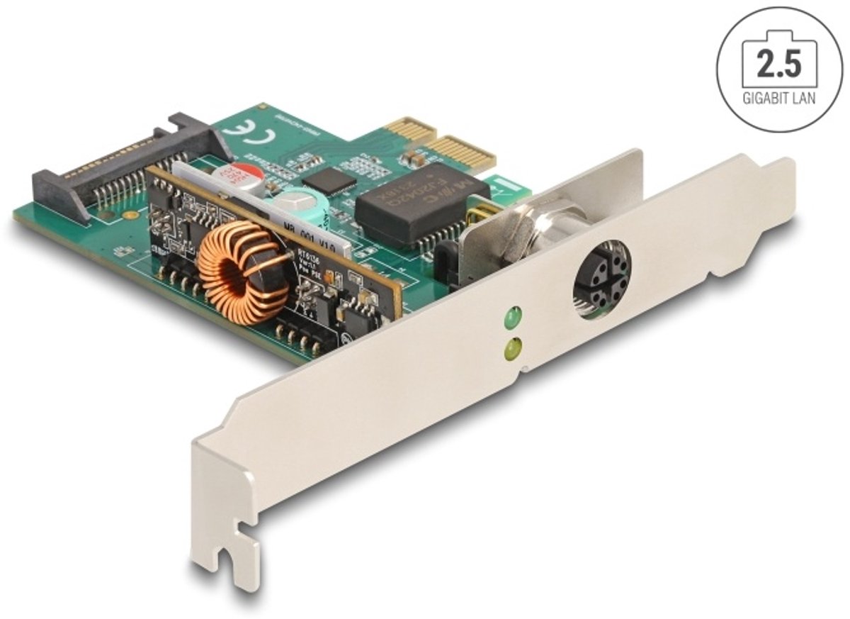 Delock PCI Express x1 Networking Card 2.5 Gigabit LAN 1 x M12 PoE+