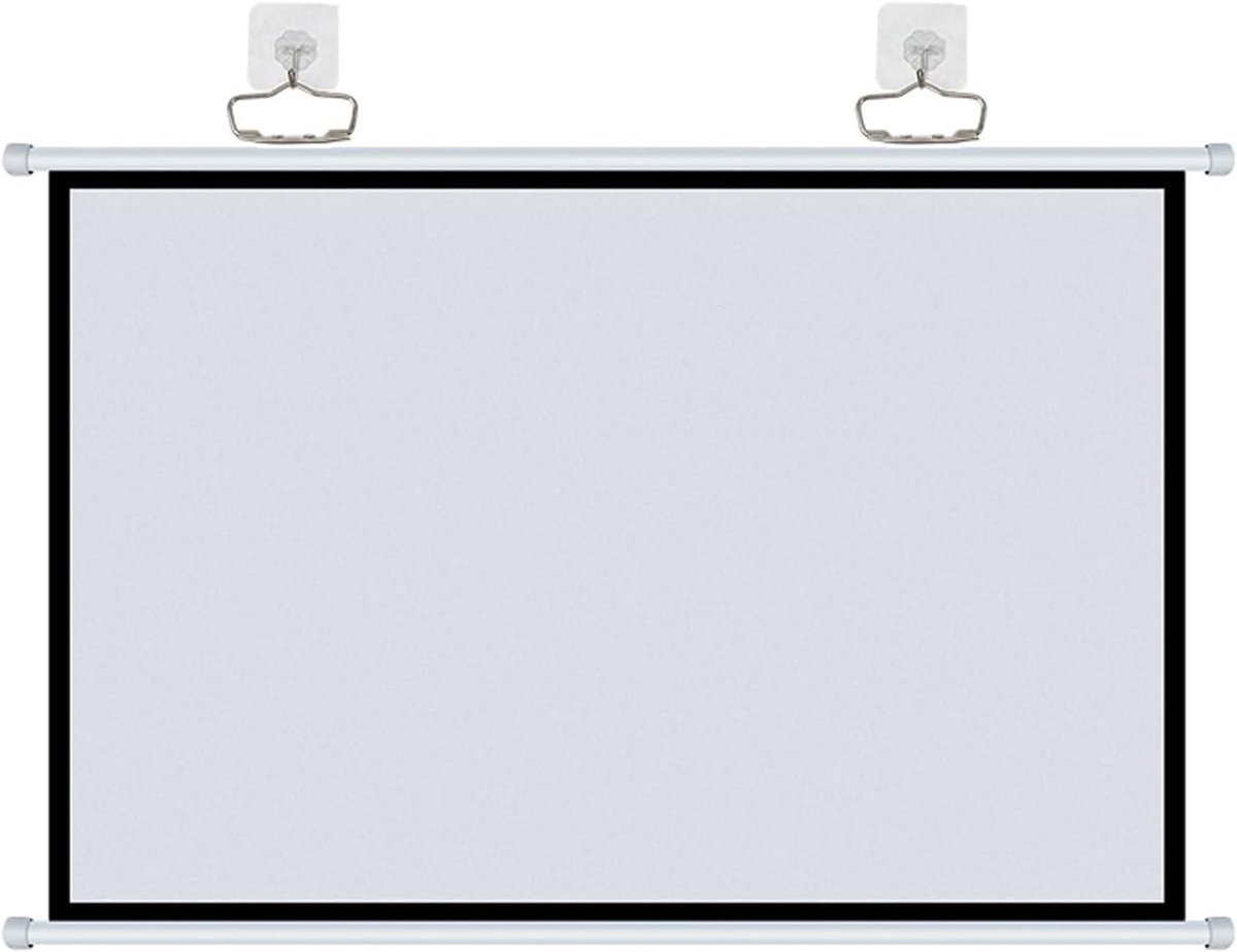 Draagbaar Projectiescherm - Opvouwbaar Scherm - Thuisbioscoop Creëren - Handmatig oprolbaar - Tot 72 inch - Wit