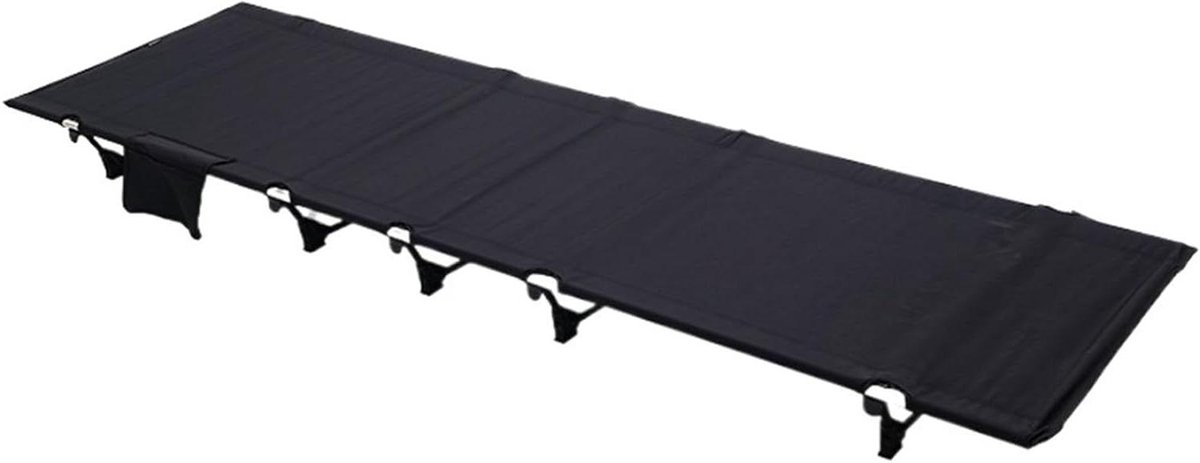 Camping Bed - Opvouwbaar Bed - Buiten Slapen - Lichtgewicht Aluminium - 185cm Lengte - Zwart