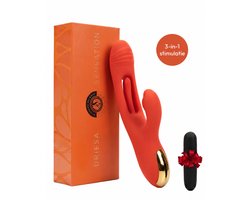 Vibrators voor Vrouwen – 3 in 1 Realistisch Rabbit Vibrator met Clitoris Stimulator & G Spot - Bullet Mini Vibrator - 21 Standen - Waterdicht