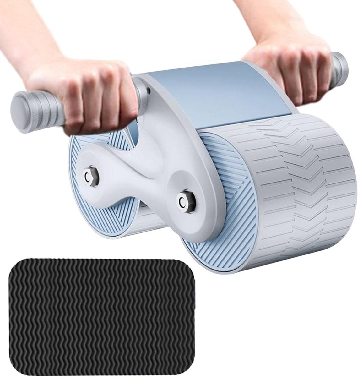 Buikspierwiel - Core Trainer - Krachtige Core Training - Automatische Rebound - 37 cm Breed - Grijs