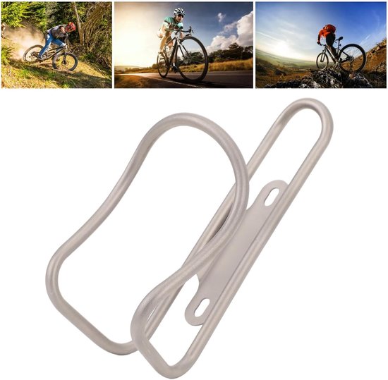 Bidonhouder - Fleshouder Fiets - Veilig Fles Vervoeren - Lichtgewicht Ti-legering - 16 x 9 x 8 cm - Zilverkleurig — afbeelding 3