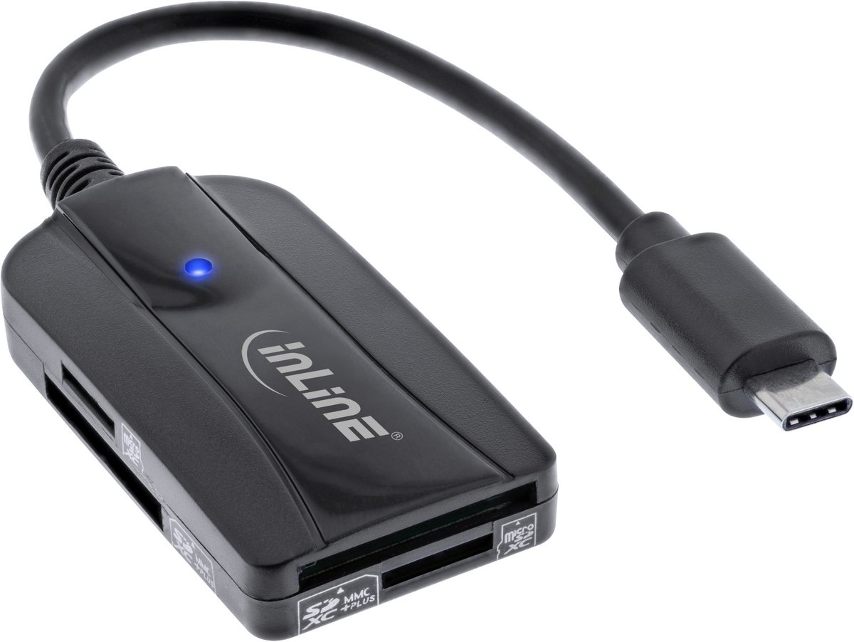 InLine® Kaartlezer, USB-C, USB 3.2 Gen.1, voor SD en microSD