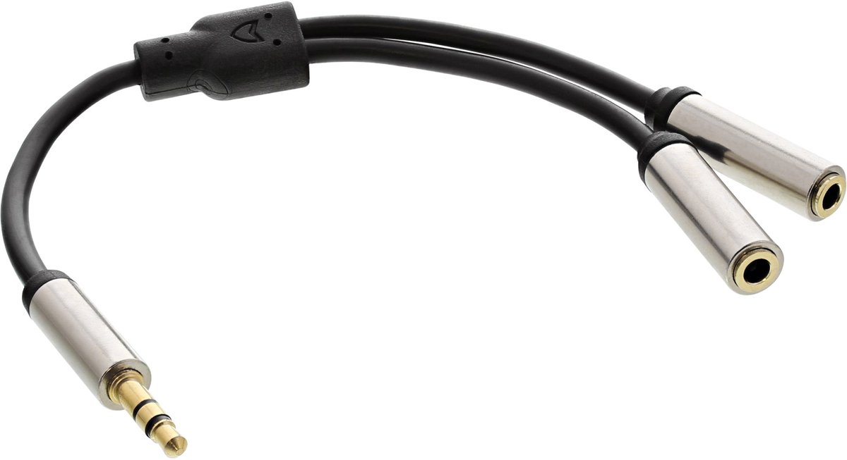 Premium 3,5mm Jack stereo audio splitter - 0,15 meter