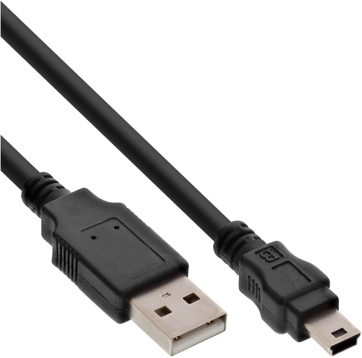 InLine® USB 2.0-minikabel, USB A male naar Mini-B male 5-pin, zwart, 3m