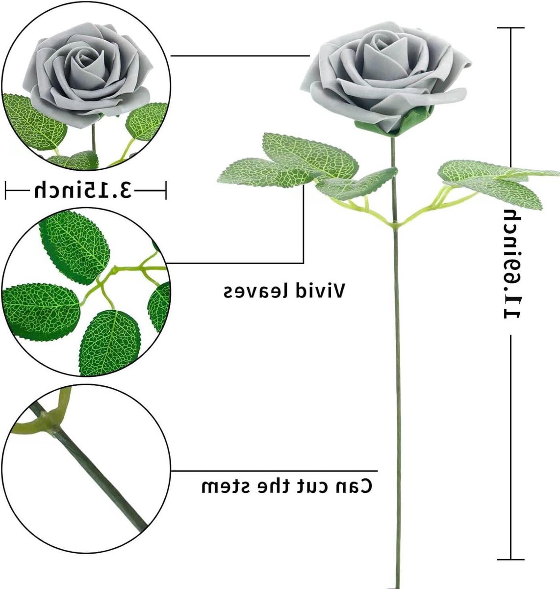 Kunstbloemen Rozen - Nep Bloemen - Decoratie Maken - Realistisch Foam Materiaal - 25 Stuks