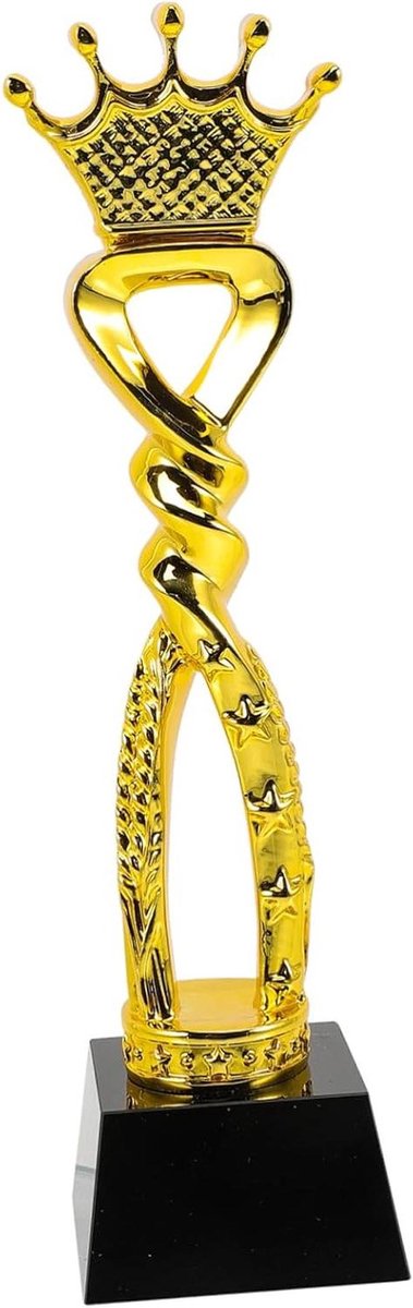 Prijzen Trofee - Sportbeker Competitie - Kinderfeest Beloning - Met Kroon Design - 29 cm Hoog - Goud