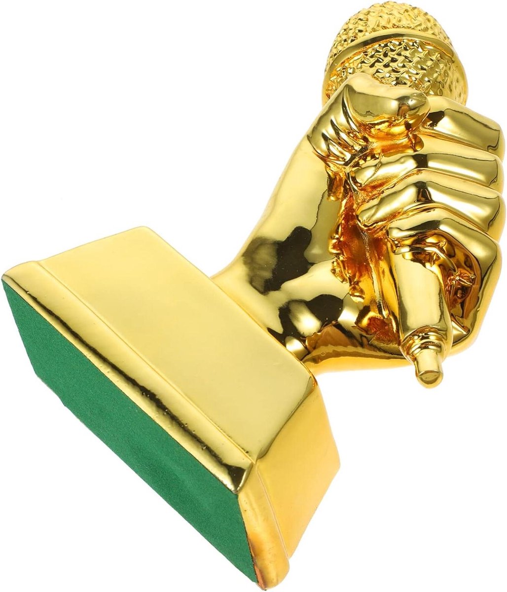 Muziek Trofee - Zing Trofee - Wedstrijd Prijs - Uniek Microfoon Design - 13.5 cm - Goudkleurig