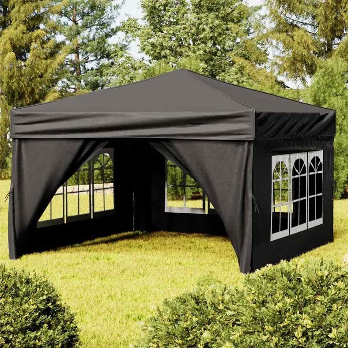 Opvouwbare Partytent - Feesttent Paviljoen - Buitenfeesten Organiseren - UV- en Waterafstotend - 3 x 3 Meter - Zwart