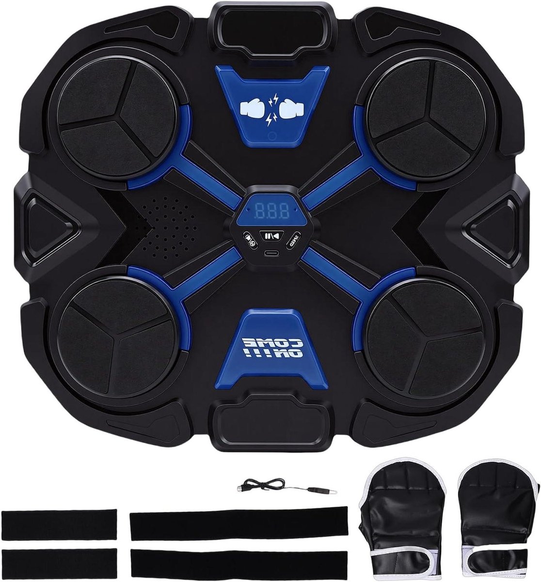 Muziek Boksmachine - Wandtrainer Fitness - Thuis Trainen - Bluetooth Muziek - 34 x 19.5 cm - Zwart