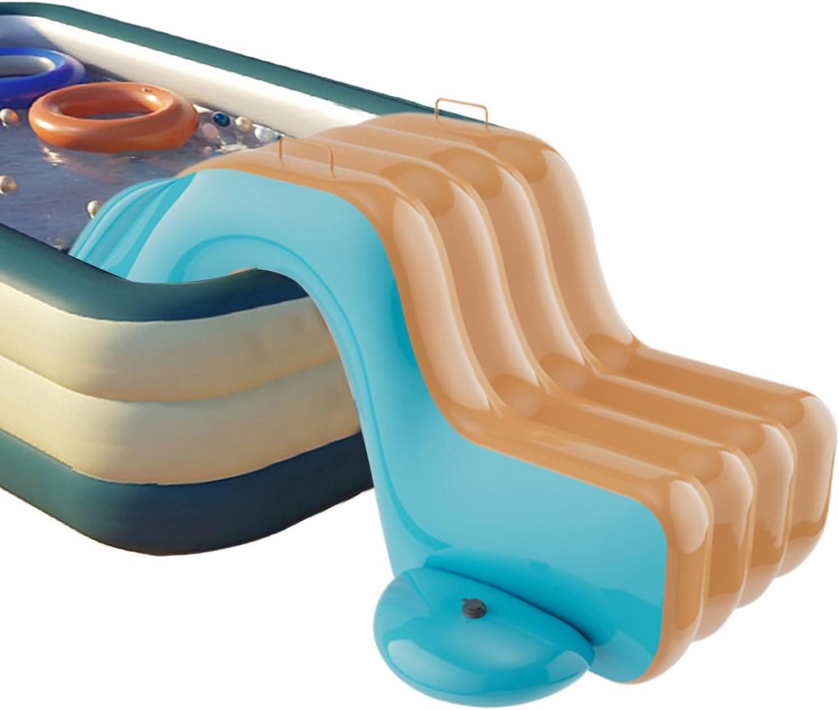 Opblaasbare waterglijbaan - Tuin glijbaan - Zomerse waterpret - Robuuste structuur - 175 x 105 cm - Oranje