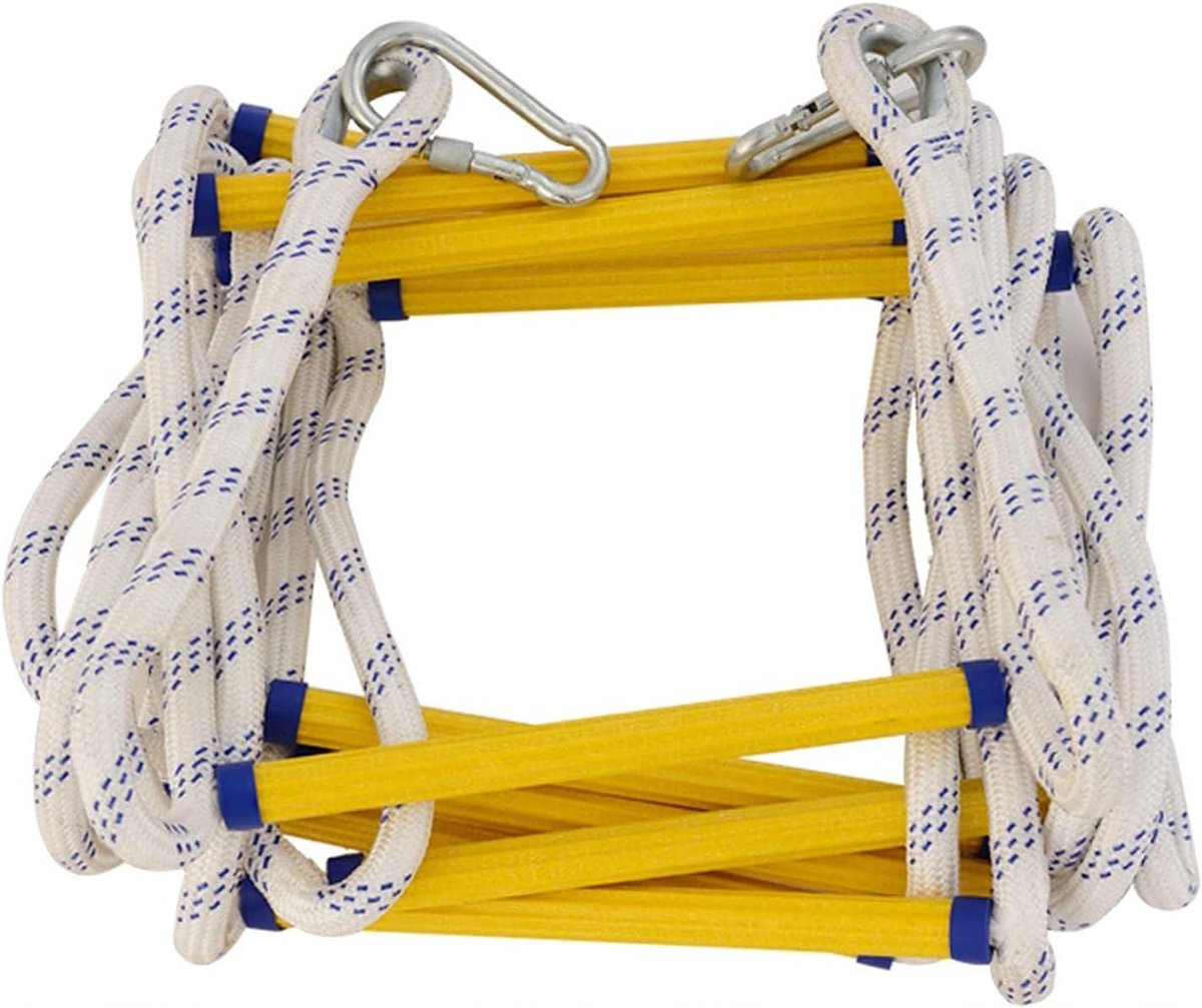 Touwladder - Veiligheidsladder - Nood evacuatie - Antislip hars treden - 12m - Wit
