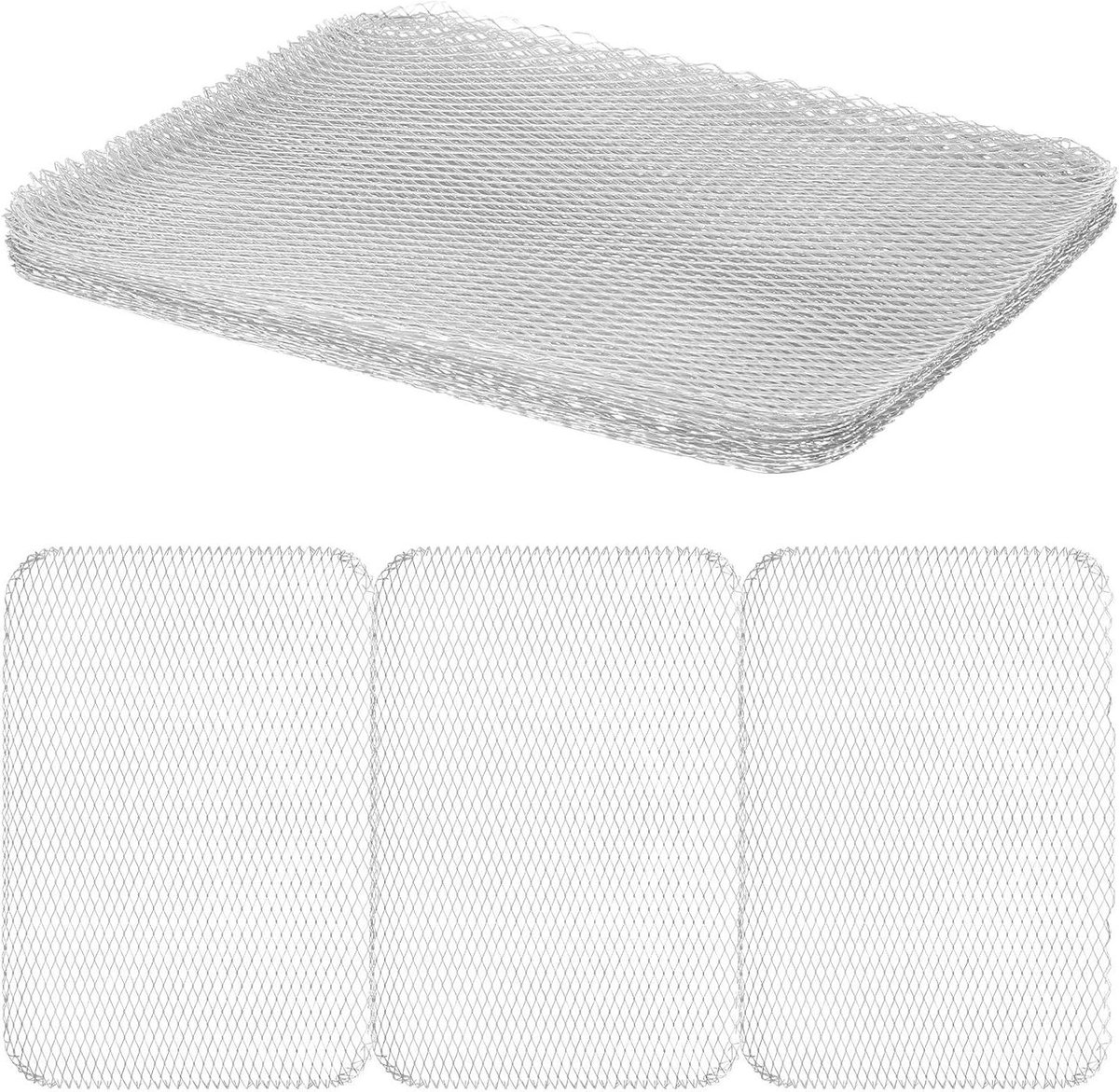 BBQ Grillmatten - Grill Pads - Buiten Koken - Antiaanbaklaag - 10 Stuks - Zilver