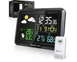 Station météo MostEssential Classic Edition - Installation Plug & Play - Sans fil - Station météo avec capteur extérieur - Hygromètre - Intérieur et extérieur - Portée de 100 mètres - 1 capteur