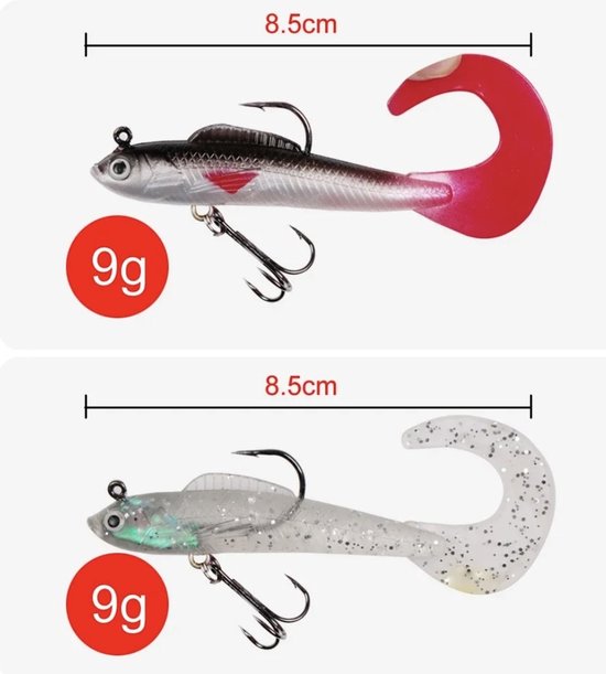 Kunstaas set voor roofvis 5 stuks - snoek baars vissen - pluggen met haak - 12 gram - hengelsport kunstaas - 5 pluggen in een doosje — afbeelding 3