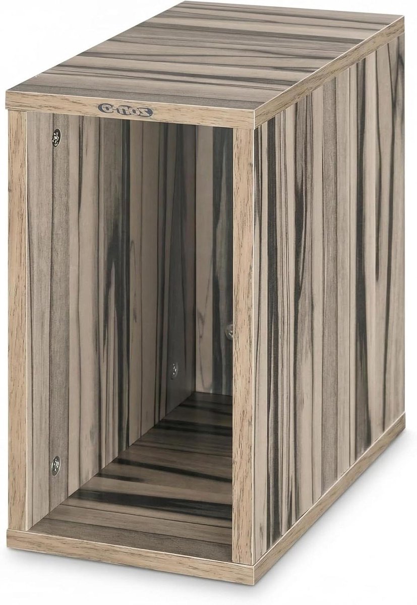 Vinyl LP Opbergdoos - Platenkastje Box - Vinyl Archiveren - Massief MDF Hout - 335 cm Hoog - Zebrano