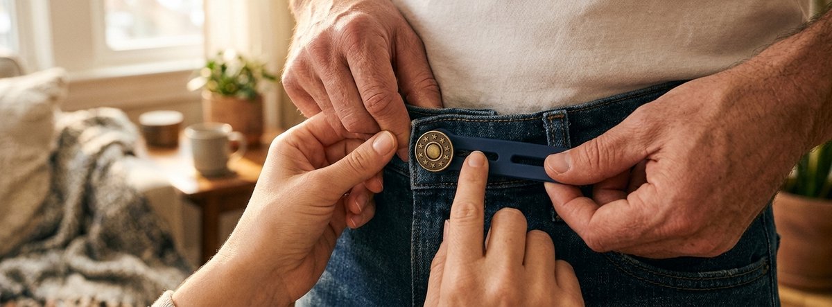 Knoopsgat Verlenger 3 Stuks Brons - Broekverbreder - Jeans Broek Verbreder - Broekverbredende Knoop - Zwanger Buikband - Zwangerschapsbroek Verbreder - Knoopsgaten Elastiek - IXEN – foto 2