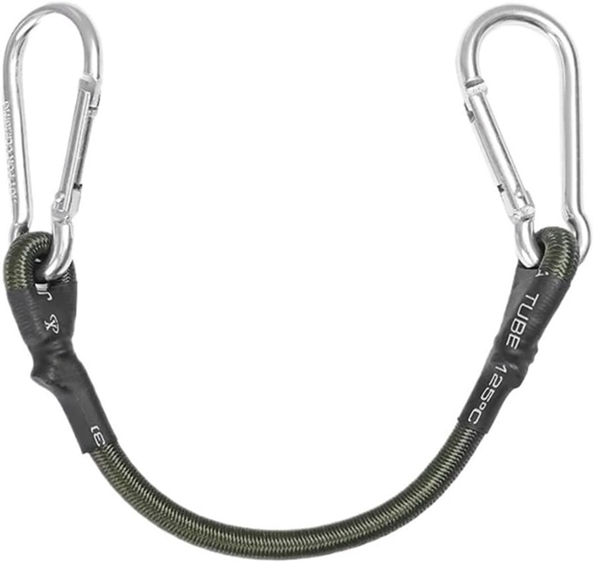Elastisch koord - Bevestigingsriem Bungee - Bagage Vastzetten - Met karabijnhaken - 34 cm - Groen