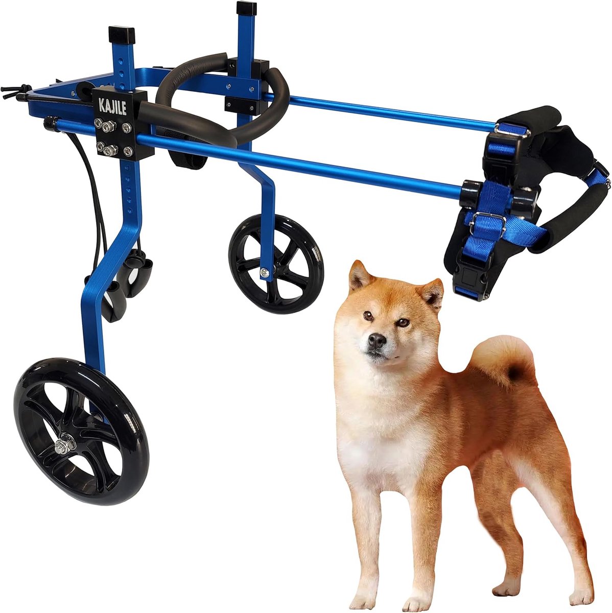 Honden Rolstoel - Hulpmiddel Achterpoten - Mobiliteit Verbeteren - Verstelbare Afmetingen - L-2 Maat - Blauw