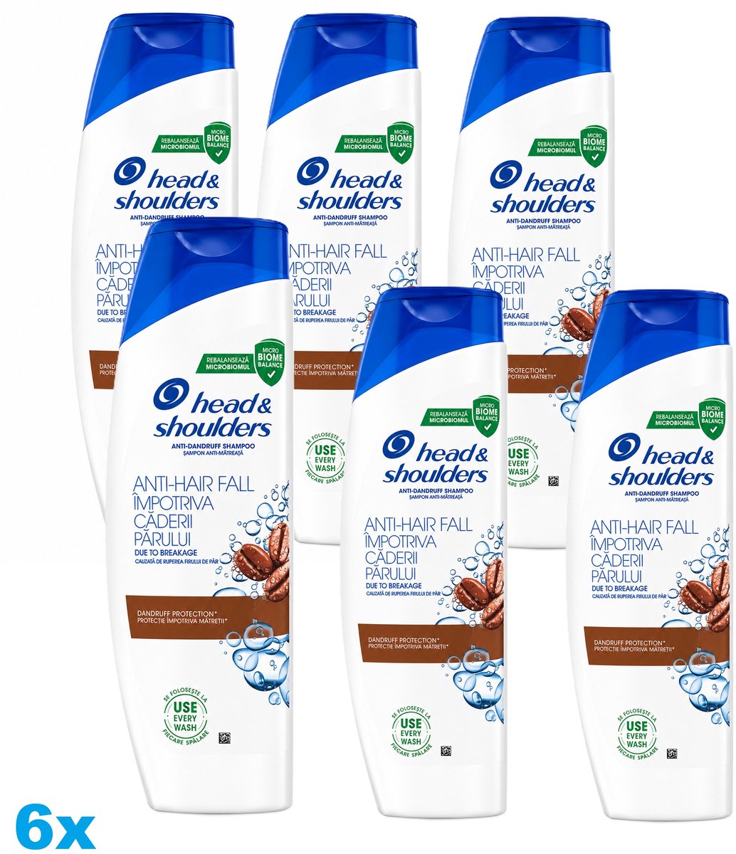 Head & Shoulders Anti-Hair Fall – Anti-Roos Shampoo – 6 x 400 ml – 6 Stuks