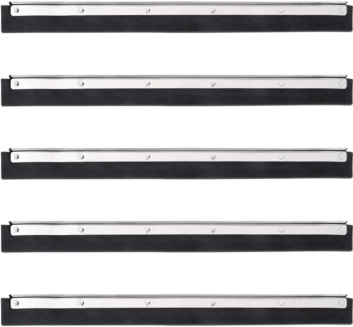 Raamtrekkers Set - Glaswissers Reinigers - Snel Glas Drogen - Duurzame Staal Rubber - 455 cm Lengte - Zilver Zwart