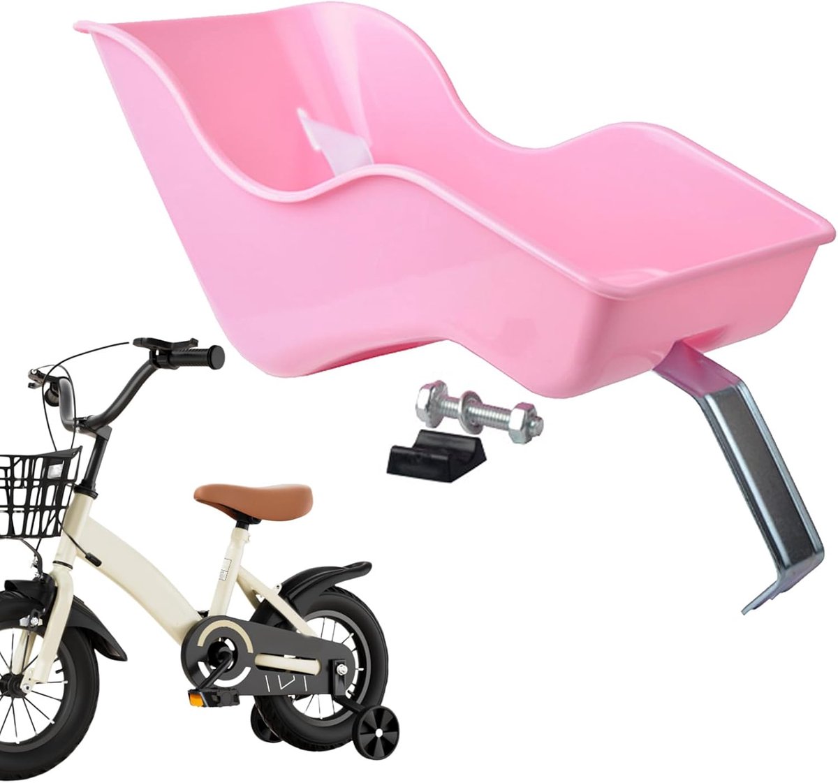 Poppenstoeltje Fiets - Poppenzitje - Poppen Vervoeren - Met Veiligheidsband - 31 x 15.5 cm - Zwart