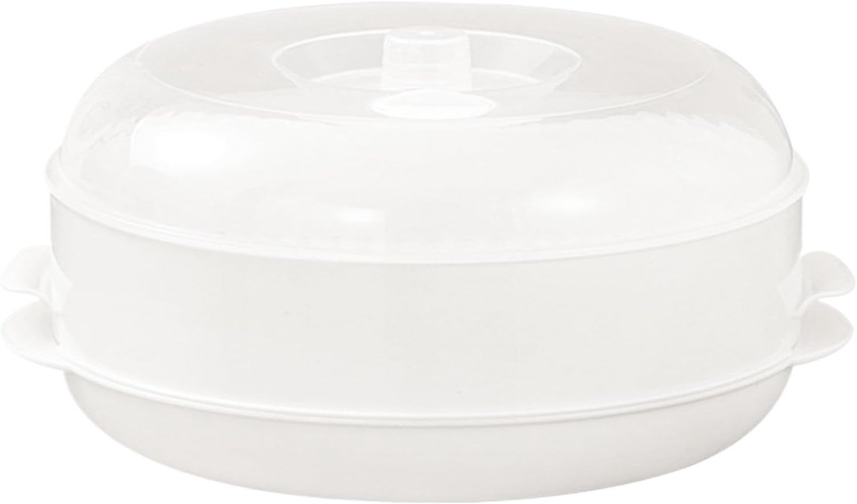 Stoomkom Magnetron - Maaltijdcontainer - Gezond Koken - Efficiënte Stoomregeling - 22x12cm - Wit