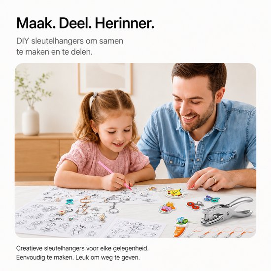 BOTC Kit Krimpie Dinkie 60 pièces – Kit d'artisanat sous film rétractable – Comprend 10 papiers rétractables vierges et 5 papiers rétractables avec motif, perforatrice, porte-clés, crayons pour enfants.