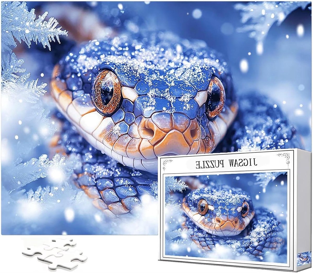 Slang Puzzel - Winter Puzzel - Familie Activiteit - Uniek Gesneden Stukjes - 156 x 105 cm - Multicolor